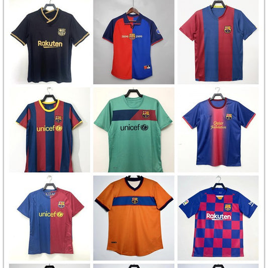 Wholesale Factory Direct Vintage Barcelona Commemorative Edition Champions League Edition League Edition Home and Away Soccer Jersey Short Sleeve Shirt